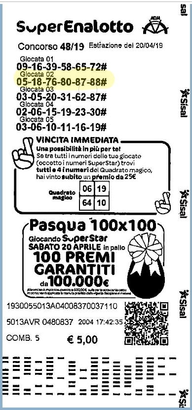 Austria lotto winner ticket