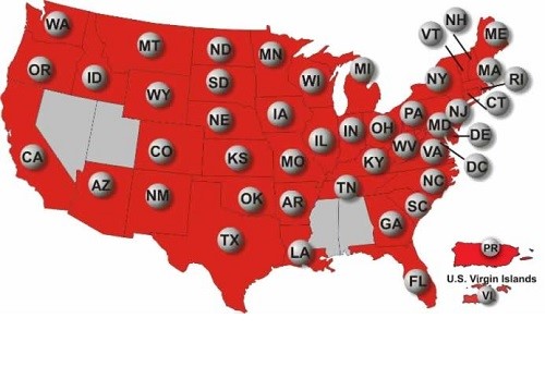 US Powerball Bundesstaaten